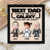 Custom Kid Photo Best Dad In The Galaxy Square Wooden Plaque With Stand LM32 893479