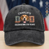 Custom Photo Dog Cat Dad Mom Celebrating 250 Years Washed Denim Baseball Cap HO82 900326