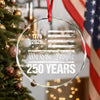250 Years USA 250th Birthday 1776-2026 Eagle Flag Glass Ornament HO82 894570
