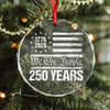 250 Years USA 250th Birthday 1776-2026 Eagle Flag Glass Ornament HO82 894570