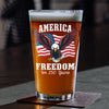 America 250 Years of Freedom Patriotic Eagle Flag Print Beer Glass HA75 897348