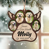 Personalized Pet Memorial Paw Wood Ornament HO82 894376