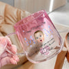 Custom Photo Floral Mom Pink Gradient Glass Mug - Gift For Grandma, Mom, Mother's Day HO82 901758