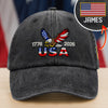 Personalized 250 Years USA Washed Cap with Embroidered American Flag, Patriotic Embroidered Baseball Cap HO82 901092