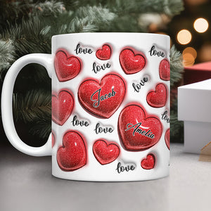 Personalized Custom Name Love Heart Valentine 3D Inflated Effect Mug For Couple TH10 896973