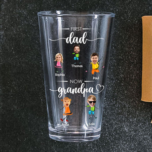 Custom Photo First Dad Now Grandpa Beer Glass For Dad And Grandpa TH10 892803