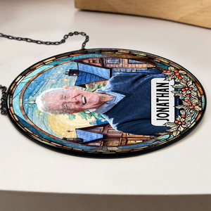 Custom Photo and Name Grandparent Memorial Stained Glass Suncatcher HA75 897150