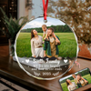 Where Life Begins And Love Never Ends Custom Family Photo Glass Ornament CH07 896602