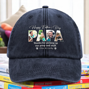 Custom Photo Thanks For Picking Up My Poop And Stuff Dog Washed Denim Baseball Cap HO82 893924
