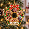 Custom Photo Christmas Round Wreath Acrylic Ornament, Personalized Family Holiday Keepsake HO82 903788