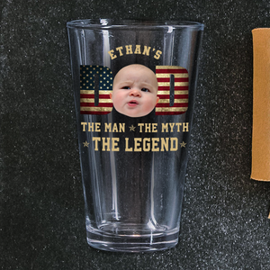 Custom Kid Photo - Dad, The Man The Myth The Legend Dad Beer Glass LM32 893531