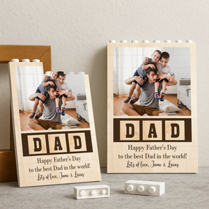 Custom Photo Happy Father's Day To The Best Dad Building Brick Blocks LM32 893561