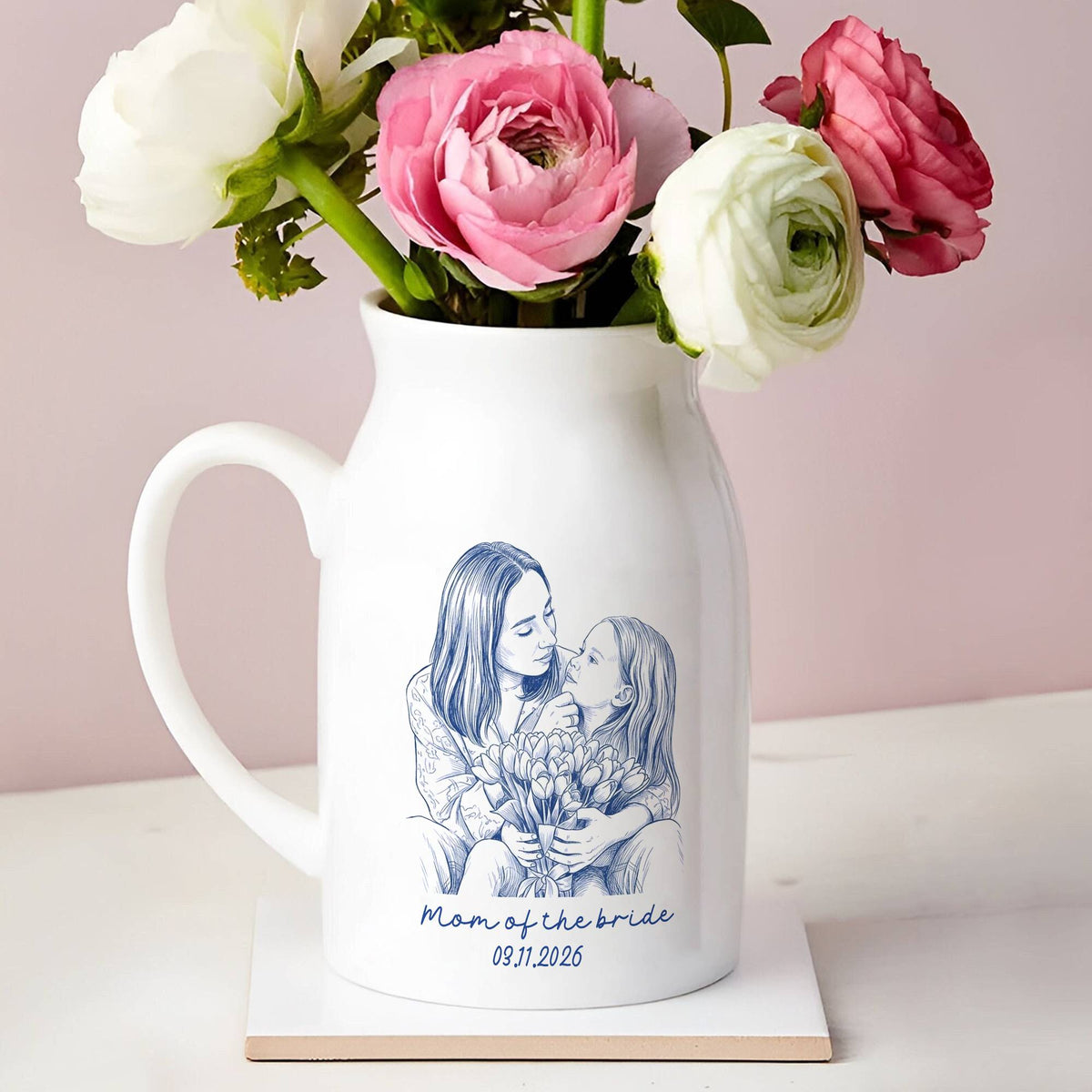 Custom Photo Mother of The Groom, Mother of the Bride Flower Vase - Gift For Mother's Day HO82 901832