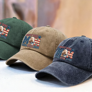 Custom Photo Best Dog Dad Ever Ever Ever Washed Denim Baseball Cap Gift For Father's Day, Birthday Gifts HO82 893936