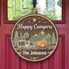 Personalized Happy Campers Camping 2-Layer Wooden Door Sign CH07 180030