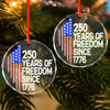 250 Years Of Freedom 250th Birthday America Flag 4th Of July Glass Ornament HO82 894806