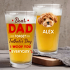 Custom Photo We Woof You Every Day Dog Beer Glass Gift For Father's Day HO82 893642