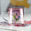 Personalized The Garden Of Grandma Pink Gradient Glass Mug - Gift For Grandma, Mom, Mother's Day HO82 901750