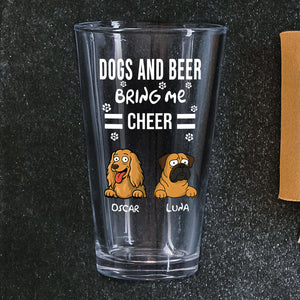 Personalized Funny Dog And Beer Bring Me Cheer Beer Glass LM32 893381