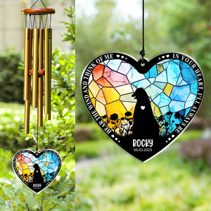You Left Paw Prints On My Heart - Personalized Dog Memorial Acrylic Wind Chimes CH07 896238
