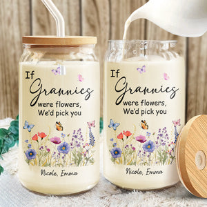 Personalized If Grandmas Were Flowers I'd Pick You Mother's Day Glass Can With Lid LM32 893295
