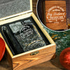 Congrats On Being My Boyfriend Couple Personalized Engraved Whiskey Glass Set with Wooden Box HA75 898034