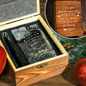 I Love You For Who You Are Couple Personalized Engraved Whiskey Glass Set with Wooden Box HA75 898038