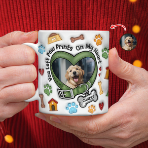 You Left Paw Prints On My Heart Custom Dog Photo 3D Inflated Effect Mug CH07 896676
