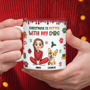 Custom Pet Photo Life Is Better With My Dogs Personalized 3D Inflated Effect Mug CH07 896556