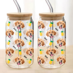 Custom Dog Cat Face Glass Can Funny Gift For Dog Lovers Cat Lovers CH07 895618