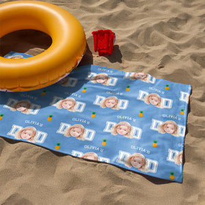 Custom Face Photo And Name With Icon Summer Beach Towel TH10 894075