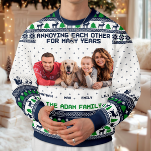 Custom Family Photo Annoying Each Other For Many Years Ugly Sweater TH10 894951