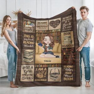 Just A Girl Who Loves Blanket Personalized For Book Lovers, Bookworm HO82 894444