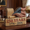 America 250th Anniversary 1776-2026 Wooden Block Patriotic USA Flag Shelf Decoration HA75 920876