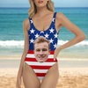 Custom Big Face American Flag Swimsuit Personalized Funny Independence Day Gift CH07 896106