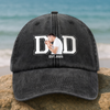 Custom Photo Dad & Kid Washed Denim Baseball Cap Father's Day, Gift For Dad CH07 895918