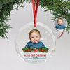 Custom Photo Kid's First Christmas Glass Ornament Family Gift HA75 897934