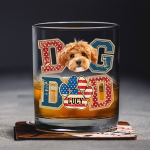 Custom Photo Best Dog Dad, Best Scooper Whiskey Glass Gift For Father's Day, Dog Lovers HO82 894032
