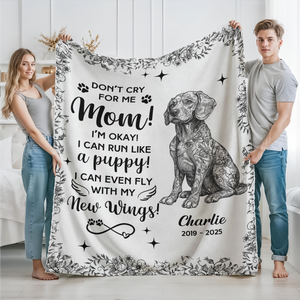 Dog Toile De Jouy Don't Cry For Me Mom - Personalized Blanket CH07 896086