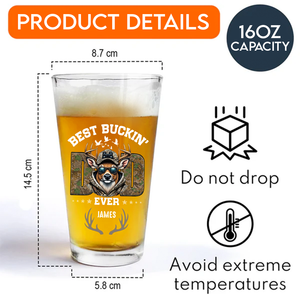 Best Buckin' Dad Hunter Dad Family Beer Glass For Hunter Lovers HO82 893808