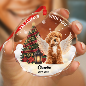 Custom Photo I Am Always With You Memorial Dog Glass Ornament HA75 897084