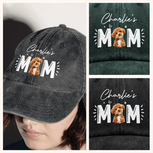 Custom Photo Dog Cat - Dog Mom Cat Mom Washed Denim Baseball Cap HA75 897008