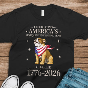 Custom Dog Celebrating America's Semiquincentennial Year Dark Shirt LM32 895165