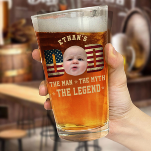 Custom Kid Photo - Dad, The Man The Myth The Legend Dad Beer Glass LM32 893531