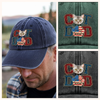 Custom Photo Best Cat Dad Washed Denim Baseball Cap Gift For Father's Day, Cat Lovers HO82 894036