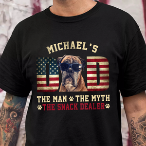 Custom Photo Dog - Dog's Dad The Man The Myth The Dealer American Flag Dad Shirt HA75 892440