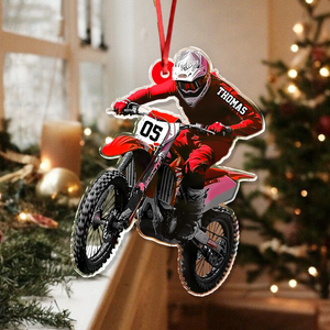 Personalized Gift Dirt Bike Christmas 2025 Acrylic Ornament For Biker LM32 895443
