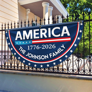 Celebrate America's 250 Years Anniversary Custom Family Name Non-Pleated Fan Flag CH07 910172
