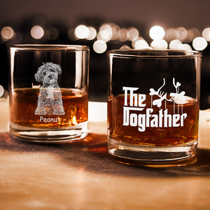 Custom Photo The Dog Father Whiskey Glass Gift For Dog Lover Cat Lover CH07 895546