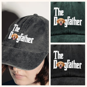 Custom Photo Dog Dad Dog Mother Washed Denim Baseball Cap Gift for Dog Lovers TH10 894281